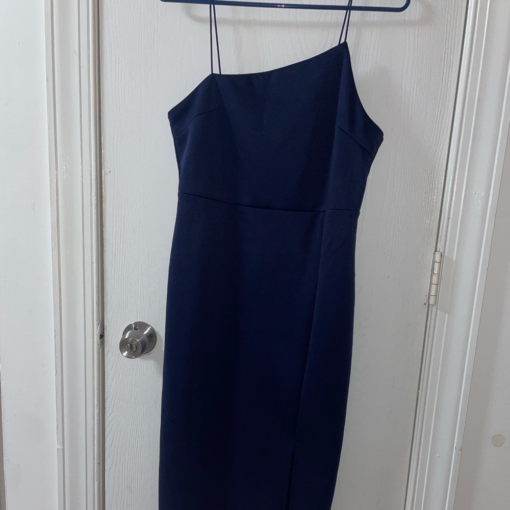 Women’s wedding guest dress navy blue